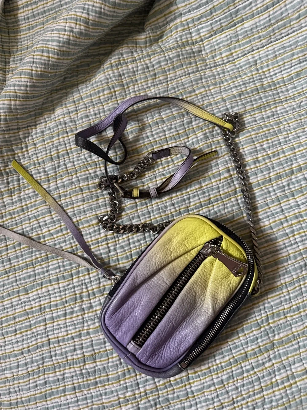 Aimee Kestenberg Yellow-to-Purple Ombre Leather Crossbody